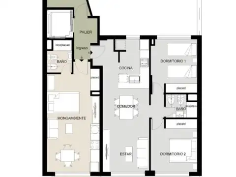 Departamento en Venta de Monoambiente