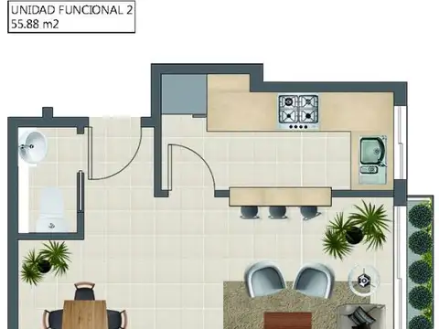 Departamento en Venta de 2 dormitorios