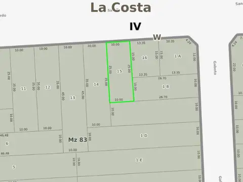 Terreno en Venta de 250,0 m2