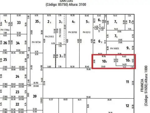 Venta Lote para constructora sobre Avenida Francia