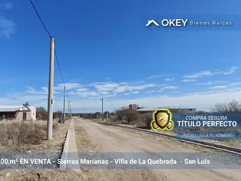 Terreno en Venta en Villa De La Quebrada, USD 11.000