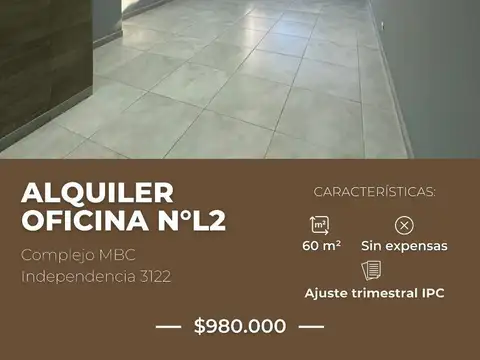 Oficina Monoambiente con 1 baño