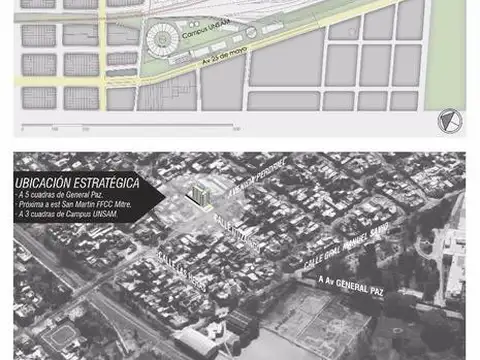 Departamento 2 ambientes con 2 baños