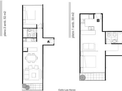 Departamento 2 ambientes con 1 baño