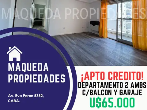 Departamento 2 Ambientes C/ Balcon Y Garaje En Villa Lugano Apto Credito