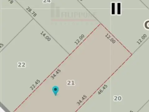 Terreno en Venta 12  mts Fondo