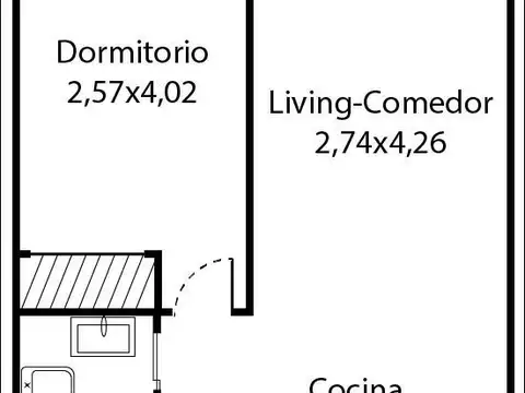 Departamento en venta de 2 ambientes con balcón en Morón.