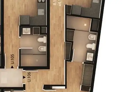 Departamento en Venta con 1 cocheras