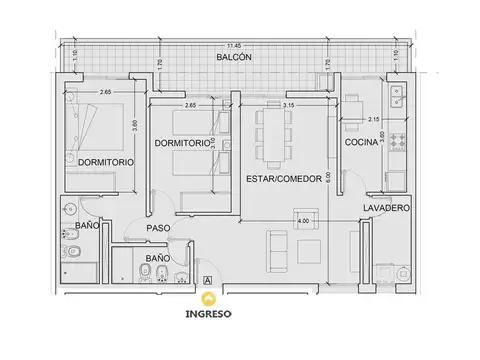 Venta departamento 2 dormitorios San Lorenzo