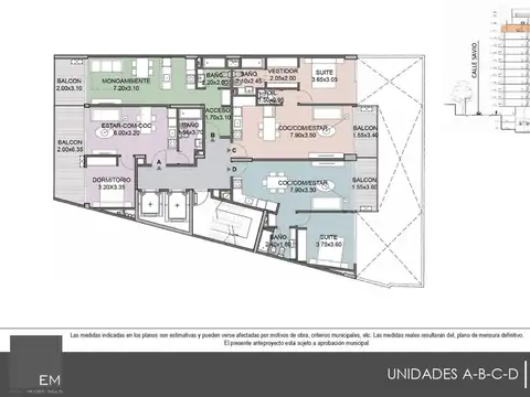 Departamento 2 ambientes con 1 baño