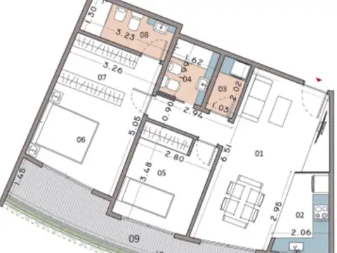 Departamento en Venta de 3 ambientes