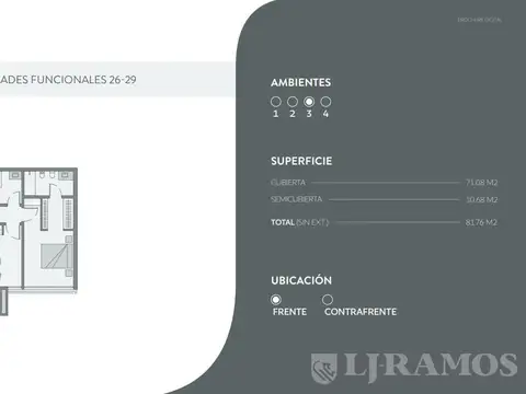 Departamento en Venta de 3 ambientes