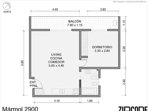 Departamento en Venta de 1 dormitorio