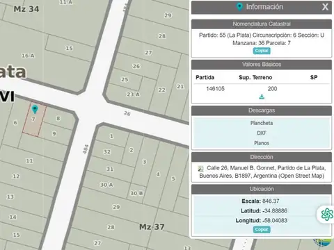 LOTE EN VENTA EN GONNET 200m²