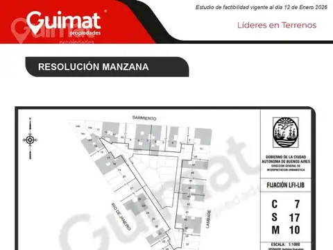 Terreno en Venta en Parque Centenario, USD 480.000