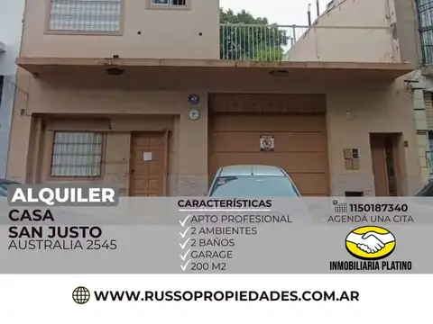 Casa Profesional en Alquiler San Justo