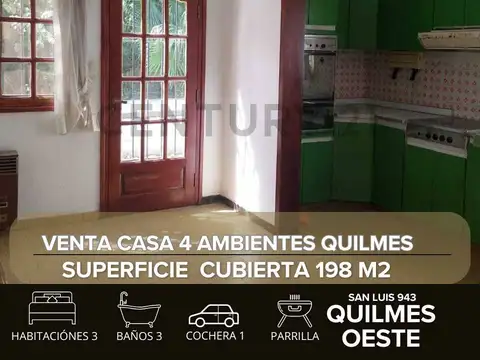 VENTA CASA 4 AMBIENTES QUILMES OESTE