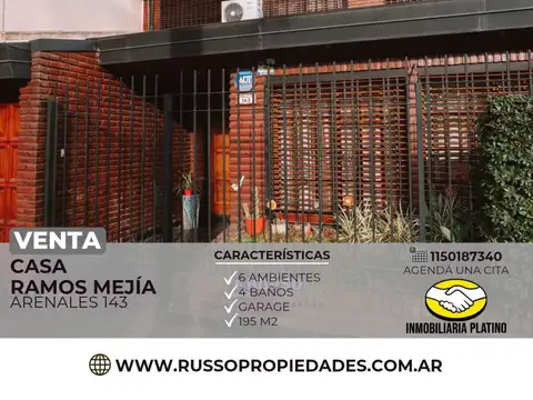 Venta casa Ramos Mejia 6 ambientes