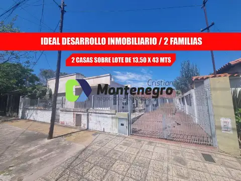 2 CASAS VENTA BERAZATEGUI CENTRO IDEAL DESARROLLO LOTE