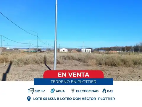 TERRENO EN ESQUINA LOTEO DON HÉCTOR – PLOTTIER