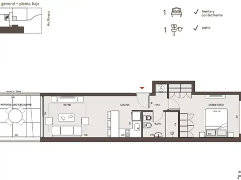 VENTA APARTAMENTO 1 DORMITORIO CON PATIO MALVIN