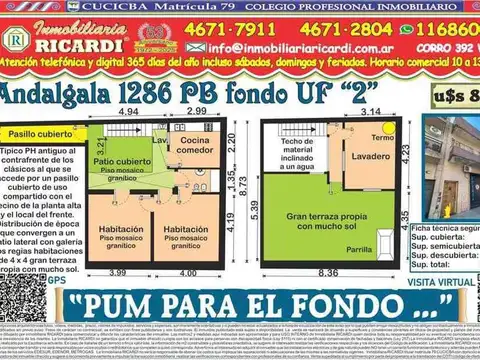 PUM PARA EL FONDO  clasico  PH antiguo PB contrafrente