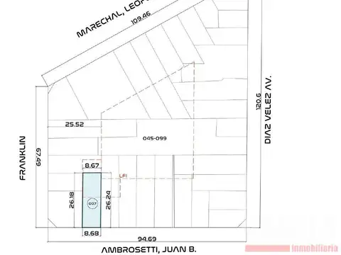 Terreno en Venta 8  mts Frente