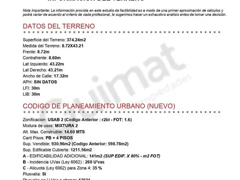 Excelente Terreno en Villa Urquiza- Lideres en Terrenos