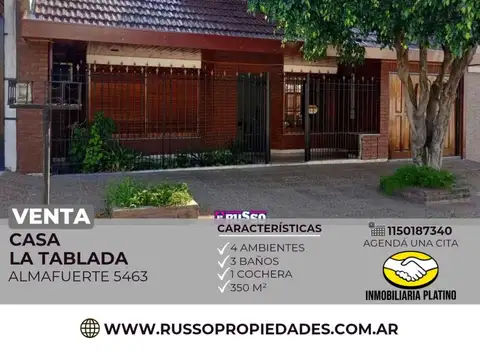 Venta casa 4 ambientes Tablada