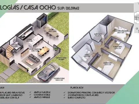 Casa 4 ambientes con 2 baños