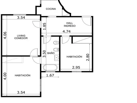 Depto Tipo Casa en Venta de 3 ambientes