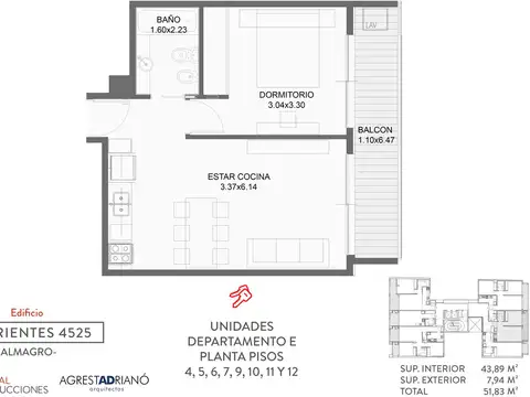 Departamento de 2 ambientes en Venta en Almagro