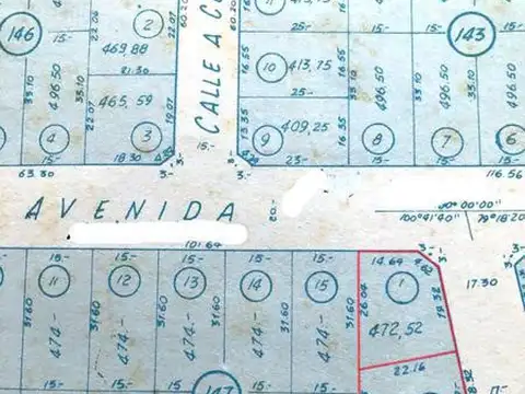 Terreno en Venta de 953,0 m2