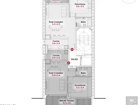 Departamento en Venta de 2 ambientes