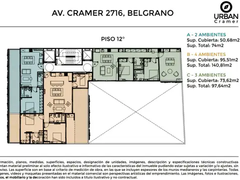Venta de monoambiente EN CONSTRUCCIÓN con balcón aterrazado en Belgrano