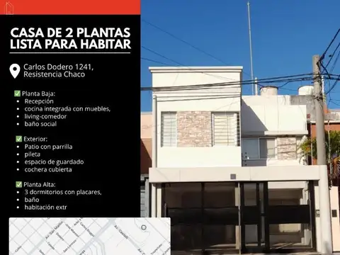 Carlos Dodero 1241.Casa de 2 Plantas – Lista para Habitar