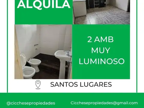 Cómodo departamento 2 ambientes ¡Muy luminoso!  en ALQUILER