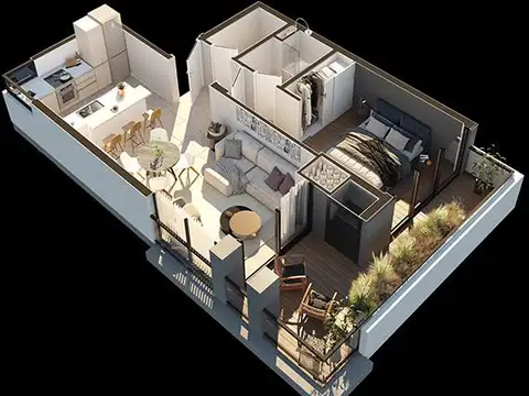 Departamento de 2 Ambientes en Zona Centro, Mar del Plata (Piso 9)