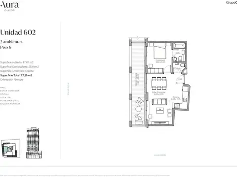 Venta departamento 4 ambientes en Olivos muy luminoso