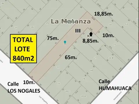 Terreno en Venta de 840,0 m2