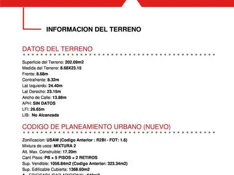 Terreno en Venta de 202,0 m2