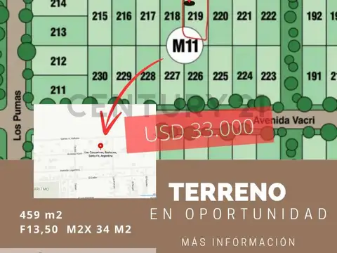 Terreno en Venta en Las Casuarinas, USD 33.000