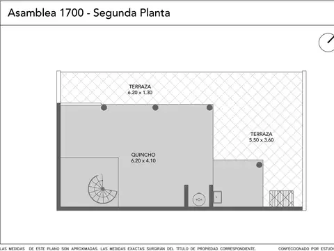Depto Tipo Casa 3 ambientes con 1 baño