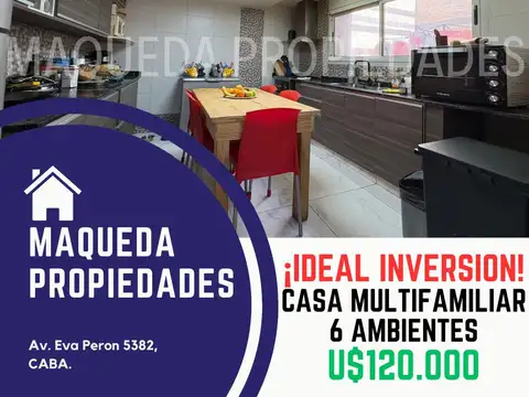 Casa 6 Ambientes O 2 Dto En Block Con Patio Y Terraza ¡ Ideal Inversión !