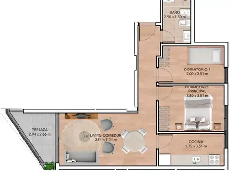 Departamento en Venta de 2 dormitorios