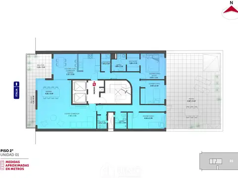 Departamento 3 ambientes con 2 baños