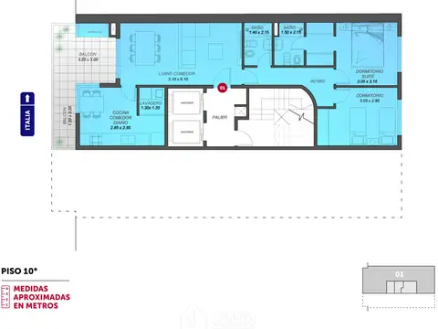 Departamento en Venta de 3 ambientes