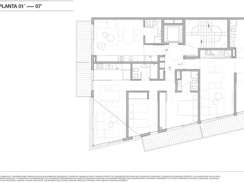 Dpto 3 amb, Piso 2° 02, c/balcón al fte, 81,53m2 total