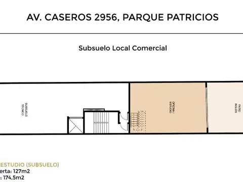 VENTA  Oficinas PB al contrafrente  Caseros 2956 - Parque patricios