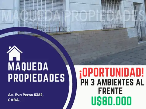 PH 3 AMBIENTES AL FRENTE EN REFACCION CON PATIO ¡ IDEAL INVERSOR !